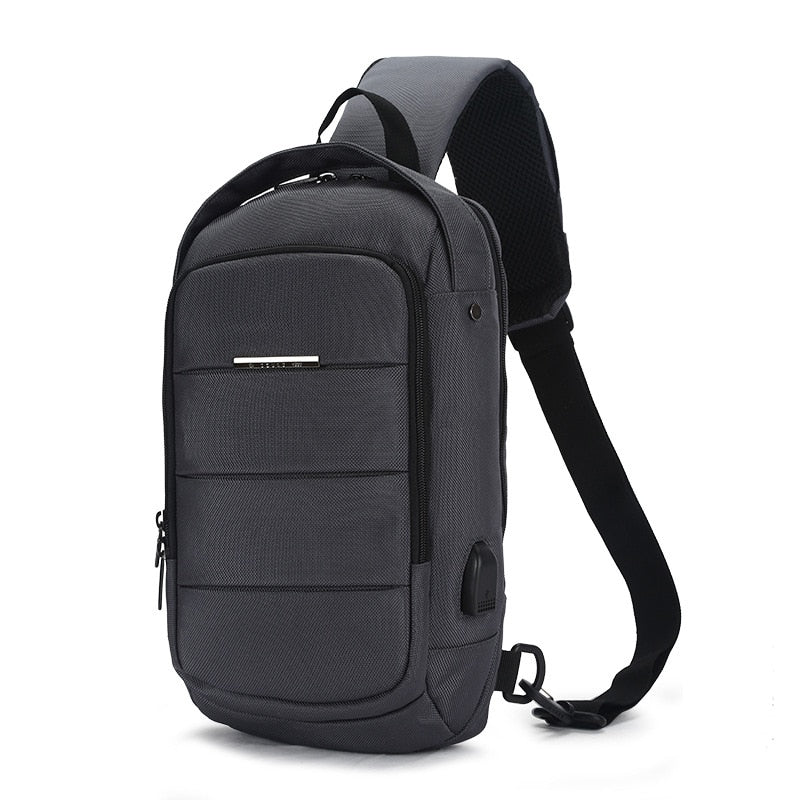 OZUKO Casual Men&#39;s Chest Pack Waterproof Crossbody Bags Male USB Charging Shoulder Bag Large Capacity Oxford Messenger Bag 2019