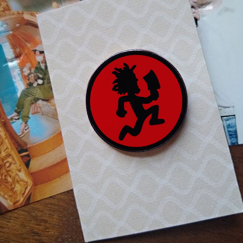 Hatchet Man Red Circle Enamel Pin ICP Insane Clown Posse Hip Hop Music Band Brooch Juggalo Wicked Music Jewelry