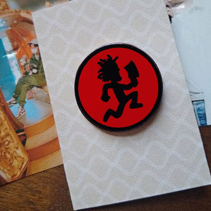 Hatchet Man Red Circle Enamel Pin ICP Insane Clown Posse Hip Hop Music Band Brooch Juggalo Wicked Music Jewelry