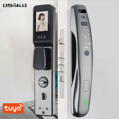 Tuya Wifi facial Electronic lock biometrics Fingerprint Lock Smart Door Lock Password 3D face recognition Camera Electronic Lock